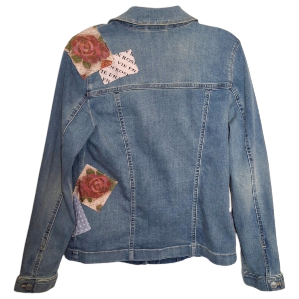 Chico's Patchwork Jean Jacket - image 3